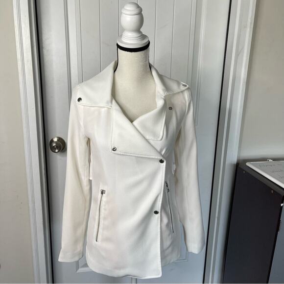 Aritzia‎ NEW Wilfred white mayet crepe moto jacket size XXS - Picture 1 of 4